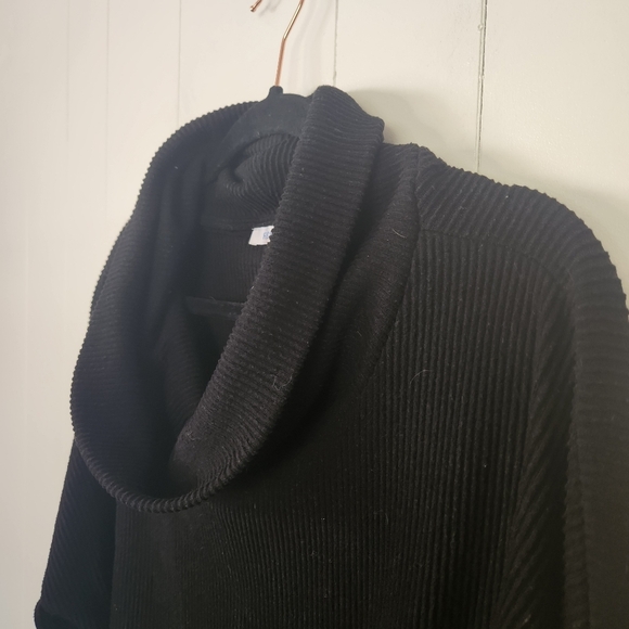 Rickis Black Cowl Neck Ribbed Plush Sweater Size XXL Loungewear Casual - Picture 3 of 9